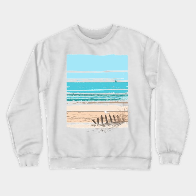 The Beach is Calling Crewneck Sweatshirt by jemae